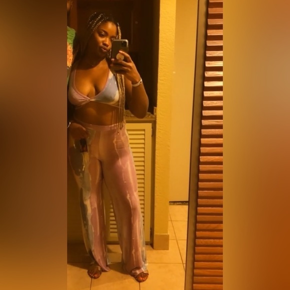 Women's Purple Streaks Pants Set, Size Large, Gently Worn - Picture 6 of 6